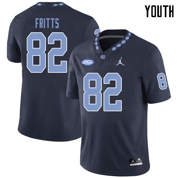 Jordan Brand Youth #82 Brandon Fritts North Carolina Tar Heels College Football Jerseys Sale-Navy - Click Image to Close